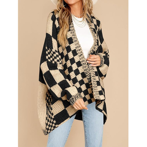 <span class=keywords><strong>Cardigan</strong></span> <span class=keywords><strong>Invernale</strong></span> alla Moda con Ricamo Personalizzato, Maglione da <span class=keywords><strong>Donna</strong></span> a Maniche Lunghe con Scollo a V, Giacca Larga - Product Image 3