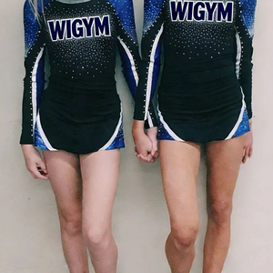 Bling <b>Beaded</b> Printed Cheerleading Competition Practice <b>Set</b> Custom Crop Top and Shorts for Teenagers in Polyester Spandex - Product Image 2