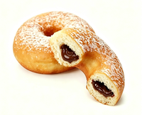 Mesin Pengisi Donat Otomatis Double Hopper dengan Dua Nozzle, Mesin Injektor Krim Selai Donat untuk Lini Produksi Roti