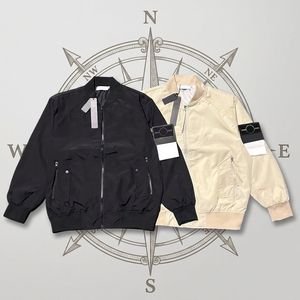 Stone Luxury Designer Style Oversized Casual Windproof O-neck Island Hooded Autumn <b>Pilot</b> <b>Jacket</b> For Men - Product Image 1