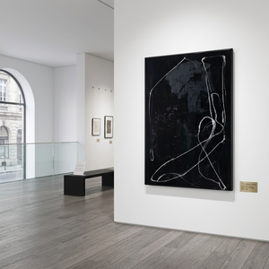 Handmade Abstract Black Oil Painting on <b>Canvas</b> Minimalist Line <b>Wall</b> Art Modern Contemporary Artwork for Living Room Home Decor - Product Image 6