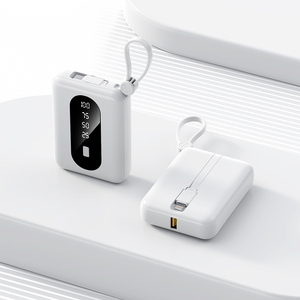 RUNCEIN 2024 nuovo grazioso Mini Power <span class=keywords><strong>Bank</strong></span> 10000mAh batteria del telefono con Display digitale a LED porta il cavo di bordo banca di ricarica - Product Image 3