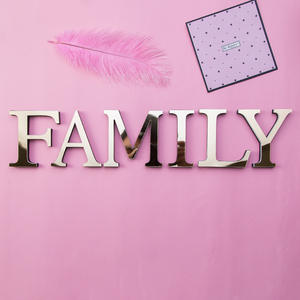 Grandi dimensioni 10cm oro e argento superficie lettere inglesi adesivi da parete decorazione per la casa alfabeto arte <span class=keywords><strong>murale</strong></span> 3D specchio acrilico decalcomanie da parete - Product Image 4