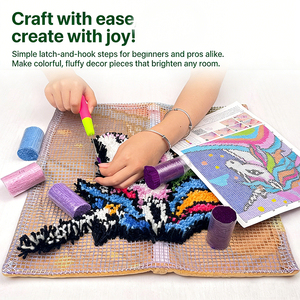 Kits de tapis en crochet <span class=keywords><strong>mandala</strong></span> personnalisés en gros, nouveaux kits de bricolage pour tapis avec outils pour adultes, décoration intérieure, tapis mural, cadeau - Product Image 3