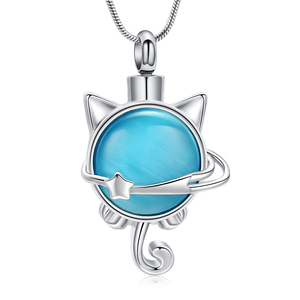 Urn kalung untuk abu kristal kucing kremasi perhiasan untuk abu Pet Memorial liontin abu kenang-kenangan kalung untuk wanita pria - Product Image 1