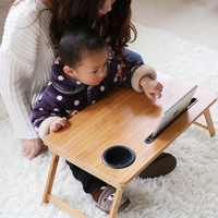 Table pliable en bambou pour enfants, petit bureau d'ordinateur pliable en bois, plateau De lit