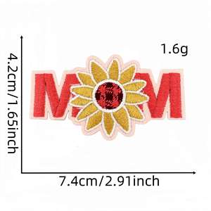 New Embroidered Iron on Happy Mother Day Mama Rose Patch for Clothing Hat Bag Decoration - Product Image 4