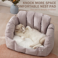Coussin pour chat automne-hiver, coussin pour animaux de compagnie super doux, rembourrage en coton PP amovible, lit pour chat et chien, niche portable universelle pour animaux de compagnie, fournitures pour animaux de compagnie