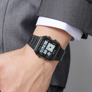 Montre-bracelet numérique dorée étanche en acier inoxydable pour homme SKMEI 2451, vente en gros chinoise, pas chère - Product Image 4