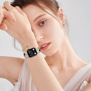 Para <span class=keywords><strong>Apple</strong></span> Watch 38mm 40mm 42mm 44mm diseño de cuerno de buey diamante en forma de T correa de reloj delgada de cuero genuino - Product Image 6