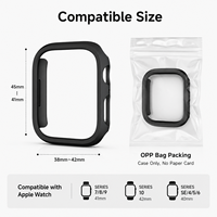 Casing Pelindung Ringan Anti Benturan Setengah Terbuka Matte PC untuk Apple Watch 10 9 8 7 SE Smart Watch
