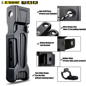 Надежный Запатентованный Складной велосипедный замок 750 мм для электровелосипеда, электроскутера - Product Image 3