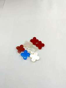 Mã não tự nhiên lỏng màu đỏ thạch anh tím màu xanh lá cây Mã Não Opal Topaz bốn lá cỏ ba lá hình bầu dục cắt đệm lê đá quý - Product Image 2