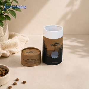 Caja Cilíndrica Personalizada para Alimentos, Embalaje Reciclable de Papel para Comida y Snacks para Perros y Gatos con Ventana Recortable - Product Image 5