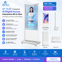 Pantalla de señalización digital OLED transparente para centros comerciales, tiendas minoristas, exposiciones y soluciones publicitarias