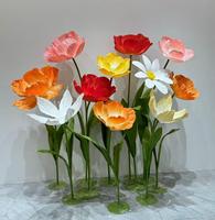 Fleur géante personnalisée en papier de soie organza pour la décoration de mariage, les événements, les fêtes et les vitrines