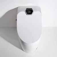 WC intelligent japonais monobloc électrique à chasse d'eau automatique avec siège chauffant et siphon en S inclus