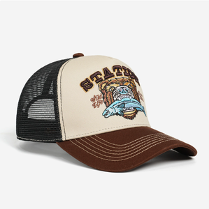 หมวกแก๊ปปักลายหมีและปลาสไตล์วินเทจสำหรับผู้ชาย หมวกเบสบอลตาข่ายระบายอากาศได้ดี เหมาะสำหรับกิจกรรมกลางแจ้ง ตกปลา ล่าสัตว์ หมวกแบบ Snapback - Product Image 2