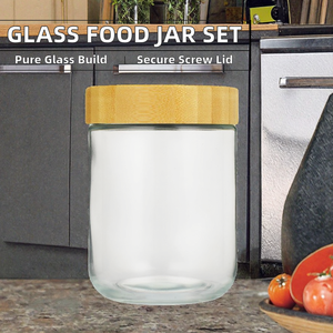 <span class=keywords><strong>Maoya</strong></span> Vente en gros – Bocal en verre scellé à chaud de 10oz, 16oz, 25oz avec couvercle à vis en bambou pour fruits secs, bonbons, biscuits, yaourts - Product Image 2