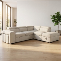 Le Leader des Grossistes : Canapé d'Angle en L à Deux Places, Design Européen, Convertible en Lit, Tissu, avec Rangement, Écologique et Confortable