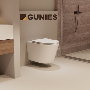 Dual-tuôn ra tường treo gốm trắng nhà vệ sinh đặt bát vuông với tùy chỉnh <span class=keywords><strong>WC</strong></span> chỗ ngồi bao gồm phòng tắm commode với P-trap thoát nước - Product Image 2