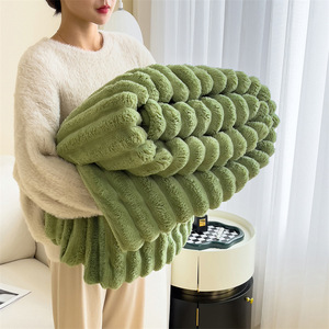 Manta Suave de Invierno, Cubrecama Cálido para Oficina, Mantas Gruesas de Color Sólido, Manta de Franela Sherpa para Sofá - Product Image 2
