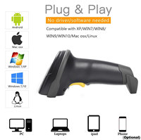 KEFAR-escáner de código de barras portátil, lector de código de barras con cable inalámbrico, 1D, 2D, QR, manual, pistola, teclado multilenguaje