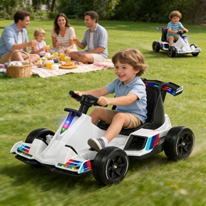 Voiture électrique pour enfants à quatre roues, jouet à conduire, télécommande, utilisation en extérieur, vitesse maximale de 8 à 12 km/h, freins à pied électroniques, charge maximale de 50 kg - Product Image 1