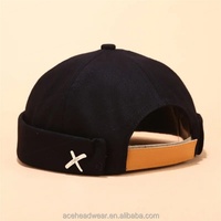 Collrown Men Landlord Hat,Brimless 6 Peanel Cotton Cap, Gorra de béisbol vintage sin visera