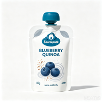 Pochette souple réutilisable pour fruits pour bébé, qualité alimentaire, avec bec verseur, pour liquides et boissons