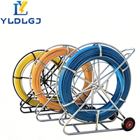 YILI 8mm x 100m Kit de varilla pasacables de fibra de vidrio con armazón de guía y soporte para cable, para instalación de conductos
