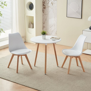 <span class=keywords><strong>Chaise</strong></span> de <span class=keywords><strong>salle</strong></span> à <span class=keywords><strong>manger</strong></span> moderne en plastique PP blanc, modèle Tulip, avec pieds en bois de hêtre, fabrication économique, grande réduction - Product Image 1