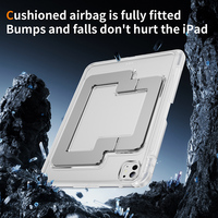 TPU tampon ve plastik combo defender kapak iPad kılıfı Pro 11 2024 M4 A2836 metal katlanmış standı ile geri