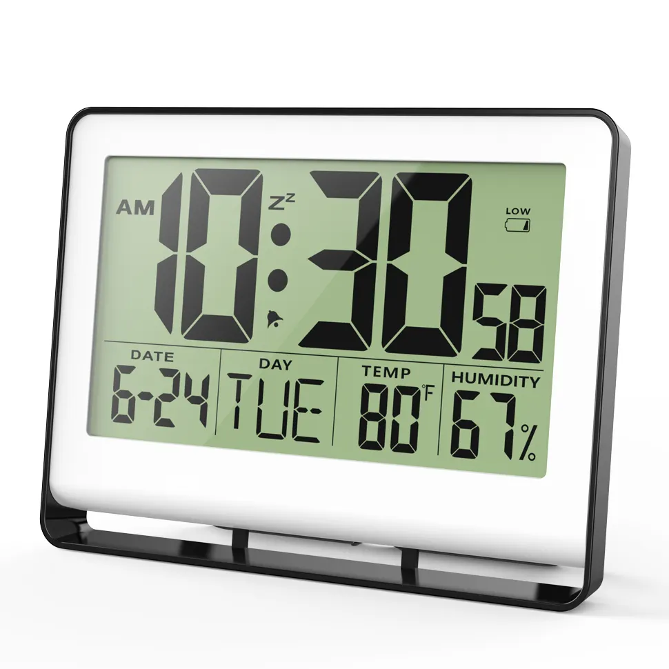 classic 2022 digital smart wall&desk clock temperature humidity alarm clock backlight table time display