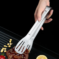 Ensemble d'ustensiles de cuisine modernes en acier inoxydable de qualité alimentaire durable, pince à barbecue épaissie pour servir le pain, cuisine domestique