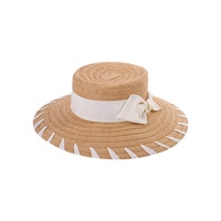 Sombreros de paja de playa de verano al aire libre para mujer, sombreros deportivos para fiesta de esquí, uso diario, tejido liso a rayas de alta calidad