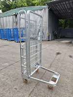 Cage en treillis métallique robuste, boîte métallique, équipement de stockage de marchandises, cages en acier pour entrepôt, conteneur de palette, verrouillable, mobile