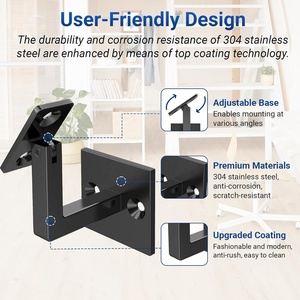 Kit di staffe per corrimano a parete quadrata <span class=keywords><strong>regolabili</strong></span> in metallo resistente staffe girevoli a mano per staffa triangolare per scale - Product Image 3