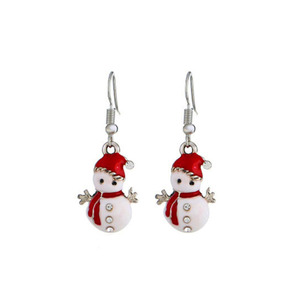 Nouveaux bijoux de noël créatifs boucles d'oreilles en métal émaillé dessin animé mignon noël père noël arbre Elk boucles d'oreilles cadeau de vacances boucles d'oreilles - Product Image 5