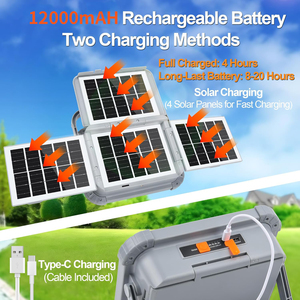 Lámparas Solares de Alta Luminosidad para Exteriores, Linterna Recargable de 400W, Lámpara Solar Portátil, Luces LED para Camping - Product Image 3
