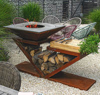 Nouveau Design Brazero Foyer en Acier Corten Barbecue Fumeur Portable Extérieur Charbon de Bois Four Jardin Grills