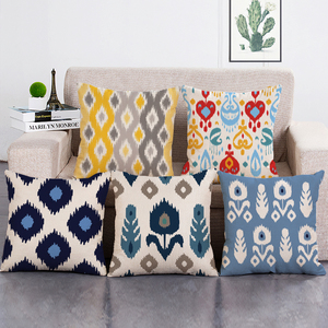 Vải lanh gối Bìa in hình Học Đệm Bìa trừu tượng màu xanh xám vàng hình học sofa trang trí ném gối trường hợp - Product Image 1