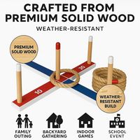 Blanko-Holzringwurfspiel mit individuellem Logo, Rasen-Wurfset mit Tragetasche als Geschenk für Großhandel und Weiterverkauf