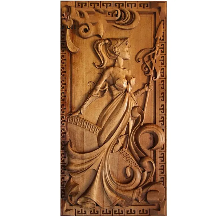 Домашнее украшение ручной работы настенная резная деревянная стена панели леди девочка резьба по дереву панели