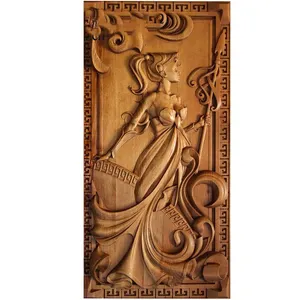 Hause dekoration handgemachte wand hängen holz geschnitzt wand verkleidung dame mädchen holz carving verkleidung