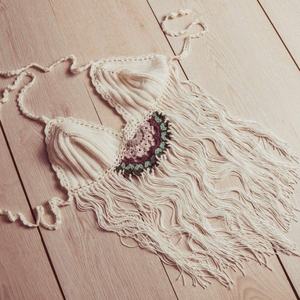 Bikini Brillante con Cuentas de Cristal Personalizado, Bikini de Ganchillo Hecho a Mano, Conjunto de 2 Piezas, Traje de Baño, Bikini de Tiras, Ropa de Playa, Traje de Baño para Mujer - Product Image 4