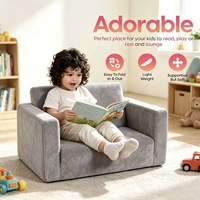ODM&OEM 2-in-1 Modernes Kinder-Klappsofa aus Schaumstoff, Weiches Tragbares Verwandelbares Bett für Schlafzimmer und Wohnzimmer