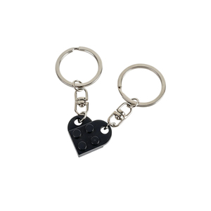 Matching Heart Keychain Set <strong>Brick</strong> Building <strong>Blocks</strong> Acrylic for Couples 2Pcs Love Charms Boyfriend Girlfriend Friendship - Product Image 6