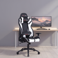Chaise de jeu de course moderne en cuir PU avec logo personnalisé, pivotante et réglable, pour les joueurs corpulents et de grande taille, avec accoudoirs