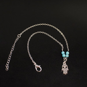 Venta al por mayor Simple personalizado cadena Palma <span class=keywords><strong>tobillera</strong></span> pulsera pie joyería descalzo sandalias tobilleras para mujeres K018 - Product Image 5